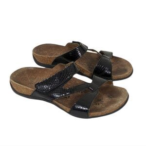 Dr. Andrew Weil Black Snakeskin Leather Sandals 37 US 6